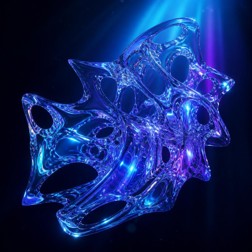 Liquid glass 3D printed sculpture